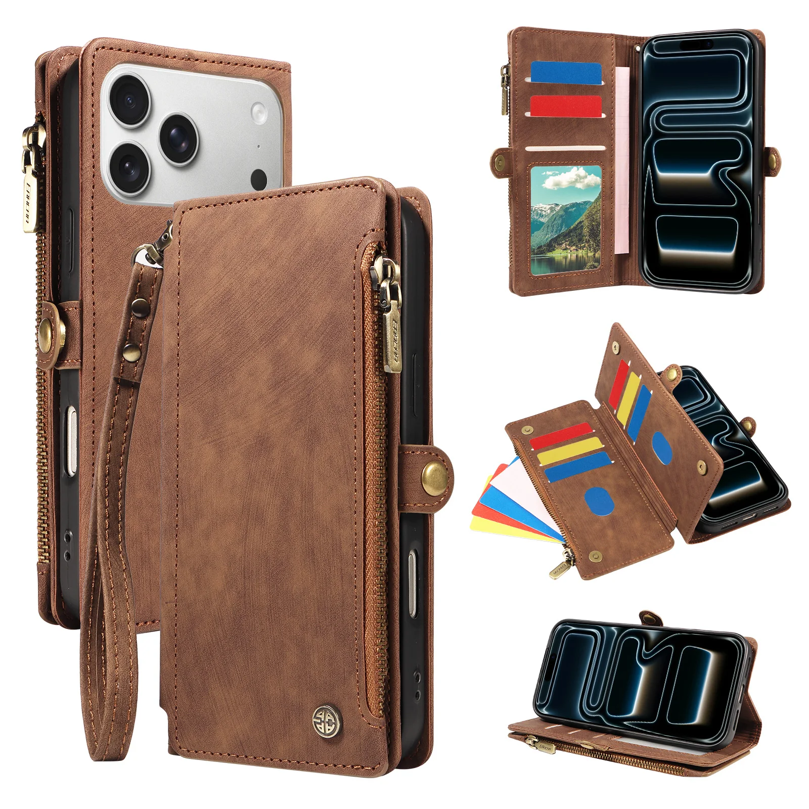 Premium PU Leather Wallet Phone Case with Card Slots & Magnetic Flip Closure, RFID Blocking