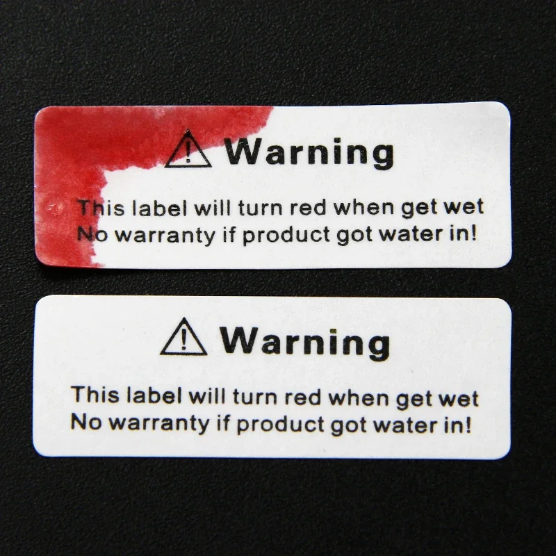 Water Sensitive Sticker Turn Red When Got Wet Warranty Void Security Warning Label for Repair Guanantee