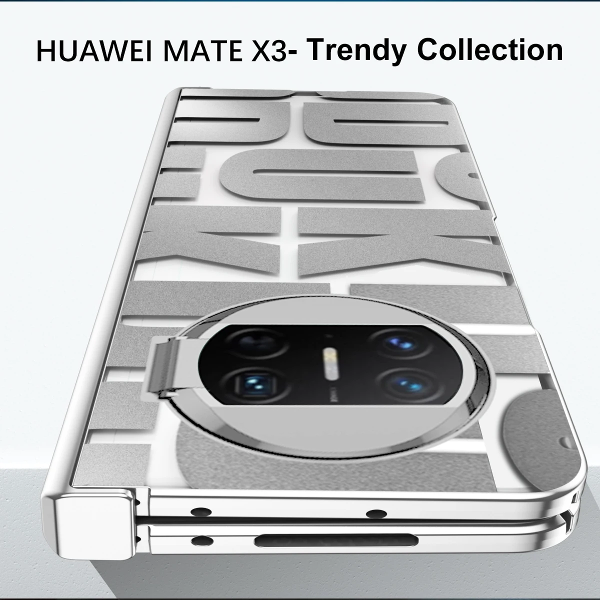 Letter Case For Huawei Mate X3 Luxury Plating Transparent Mate X 3 Case Shockproof And Anti-fall Equipped With Glass Front Film
