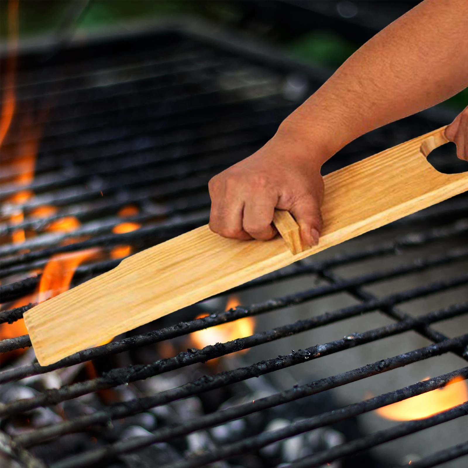Wooden Grill Scraper Cookware Flat Barbecue Turners for Turning Serving Frying Outdoor Kitchen Serving Tools Cookware Accessory