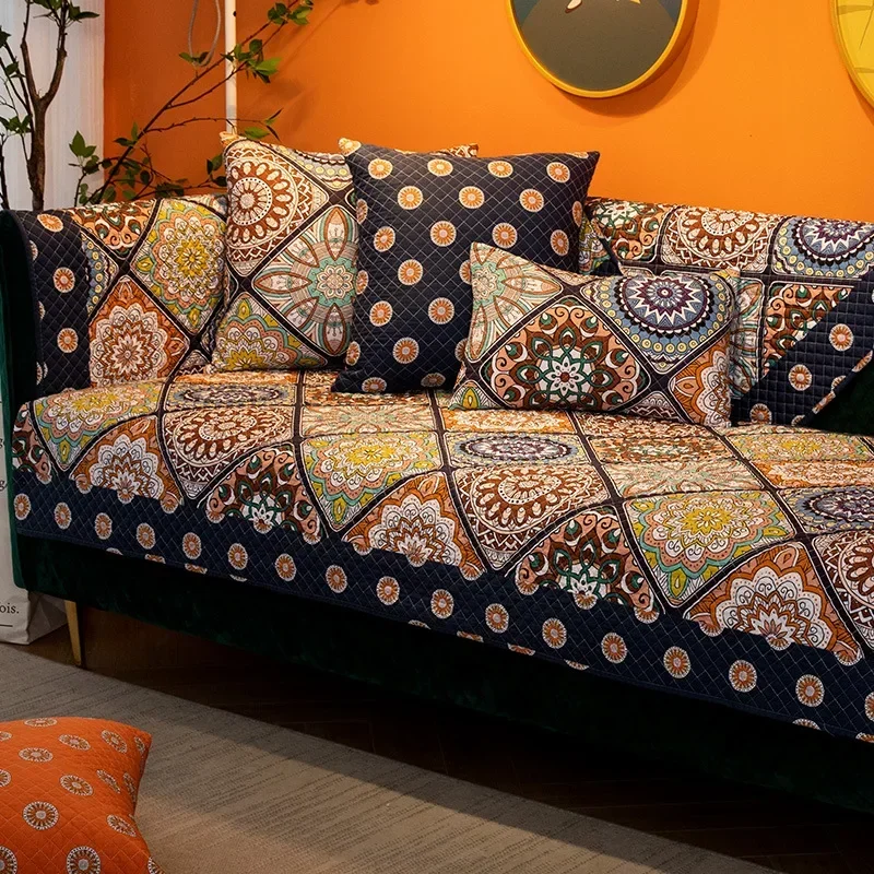 Autumn Sofa Cover Towel Modern Non-slip Bohemia Couch Seat Cushion Corner Towel Mats Floral Geometric Stripe Sofa Covers 1pcs 2