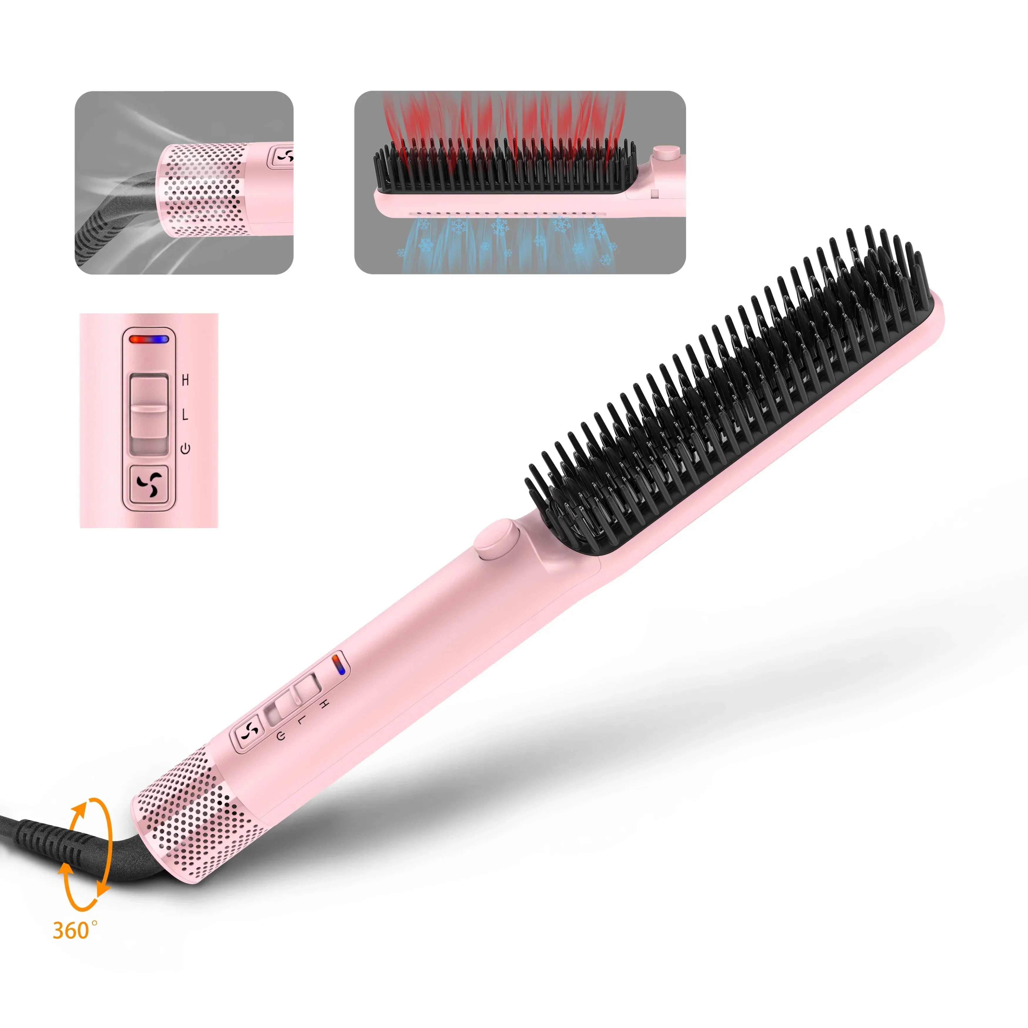 Salon Beauty Airflow Electric Ceramic Hair Straightening Brush 3