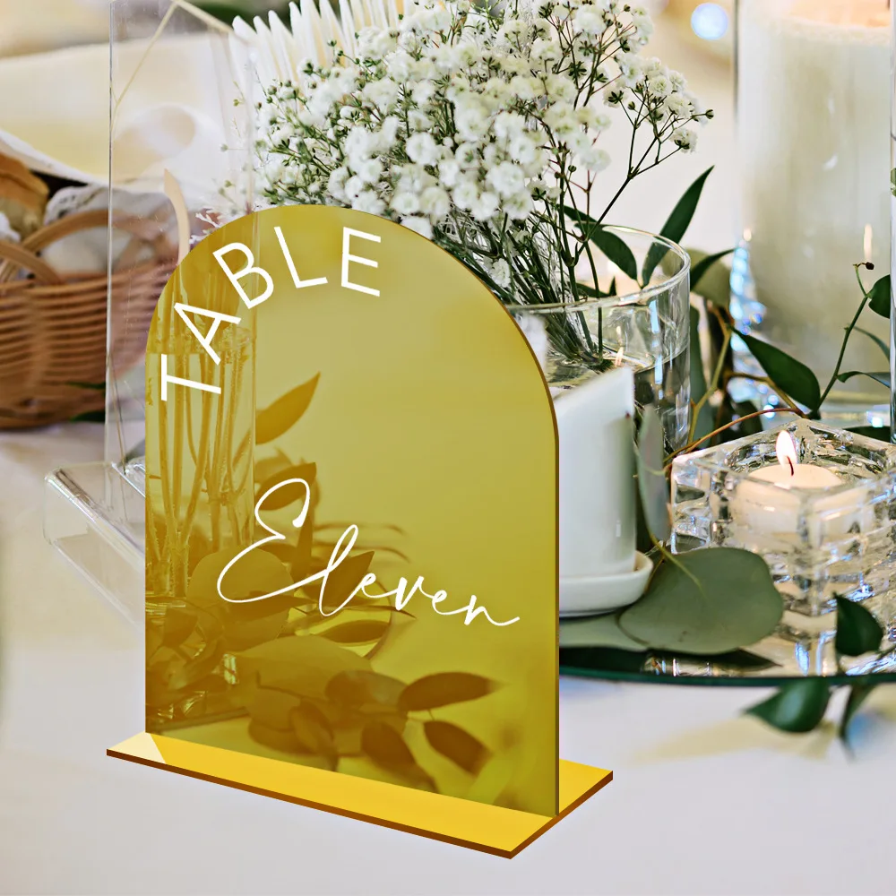 Arche Shaped Digital Label Board, Acrylic Table Board, Wedding Table Number Dining Diy Seat Board