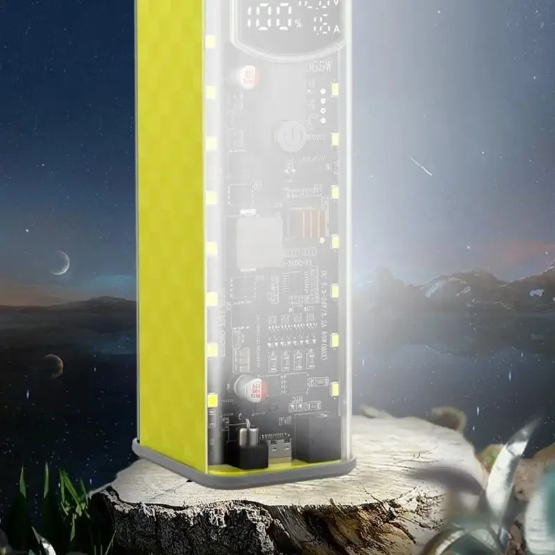 J60A 소형 65W 충전식 보조베터리 케이스 홀더 8슬롯 디자인 8Pcs 18650 배터리 상자 야외 및 여행에 이상적