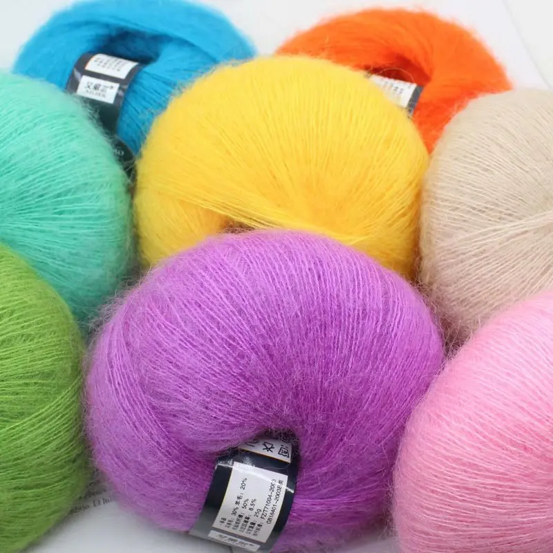 50G Angora Fine Mohair Hand Woven Medium and Fine Wool Line South Africa Pony Sea Imported Wool Special Offer 6