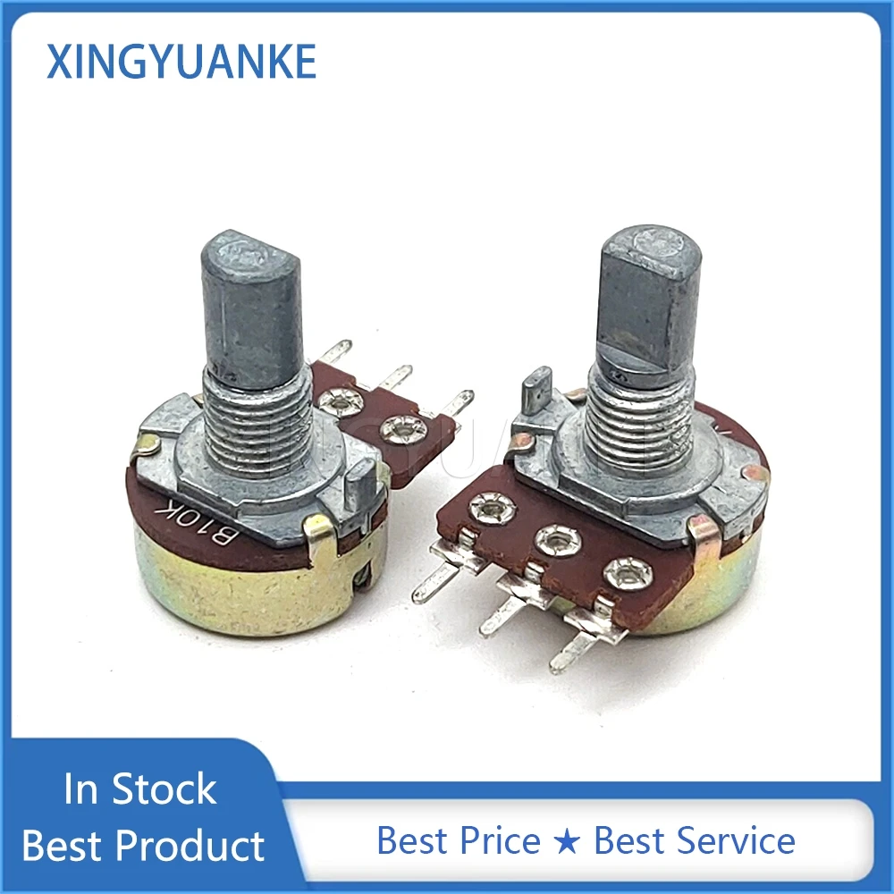 5PCS WH148 Type Single 3-Pin B5K B10K B20K B50K B100K Amplifier Audio Volume Potentiometer D Shaft Length 15MM multiturn potentiometer linear potentiometer rotary potentiometer potentiometer kit trimmer potentiometer