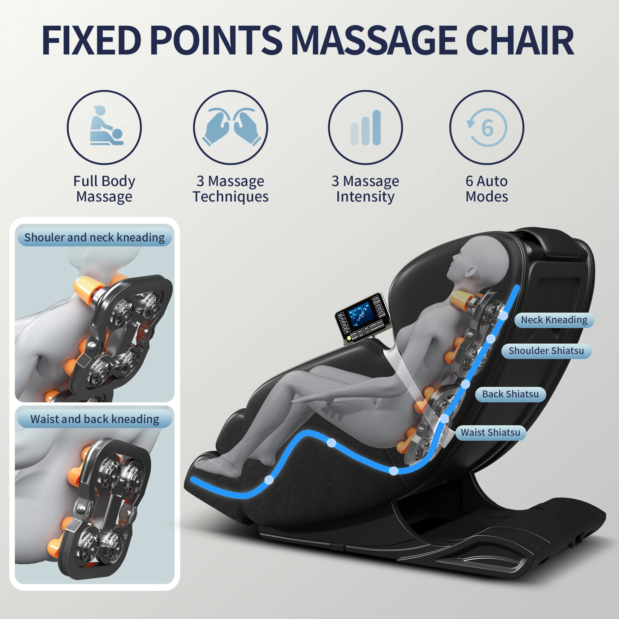 1 Year Warranty USA Local Delivery  4D Airbag Zero Gravity full body Massage Chair Home 3D Foot Roller Shiatsu Office Chair 2