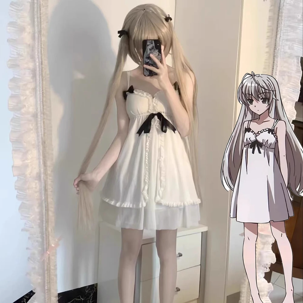 Anime Yosuga No Sora Kasugano Sora 코스프레 의상 소녀 달콤한 로리타 드레스 잠옷 여름 잠옷 프릴 잠옷 옷 - AliExpress