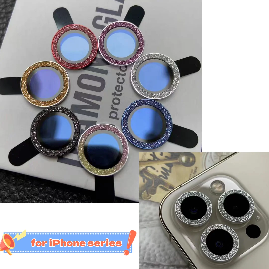 Glitter Camera Lens Protector Glass For iPhone 13 11 14 Pro Max HD Back Lens Protective Film For