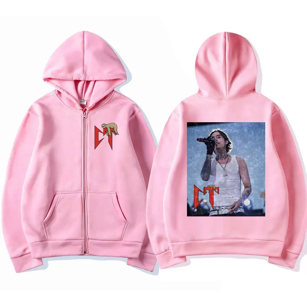 Singer Natanael Cano Tumbado CT Sloth Zipper Hoodie Men Women Casual Fleece Cotton Jacket Male Hip Hop Oversized Zip Up Hoodies