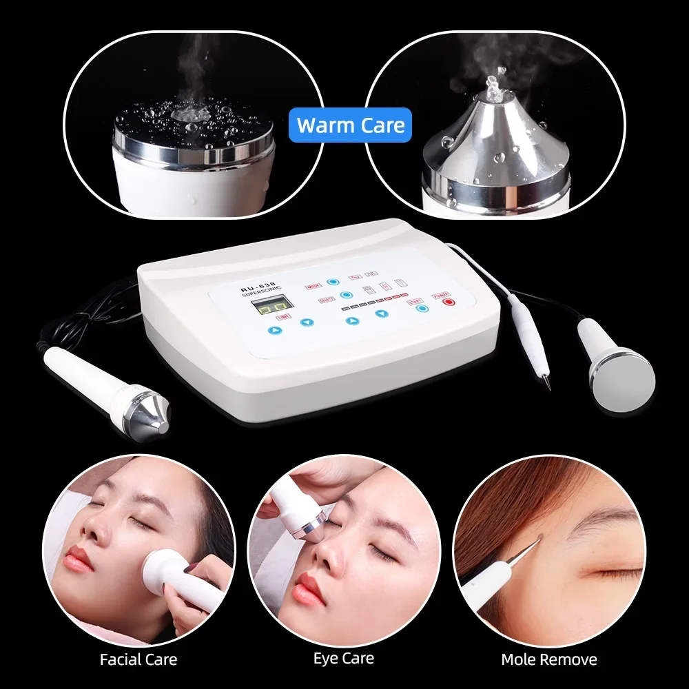 3-IN-1 Ultrasonic Facial Skin Care Beauty Machine Ultrasound Body Face Eyes Massage Machine Freckle Removal Plasma Pen