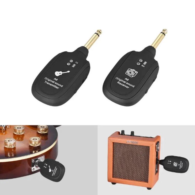 Guitar Wireless System Transmitter Receiver Built-in Rechargeable Wireless Guitar Transmitter for Electric Bass wireless guitar transmitter