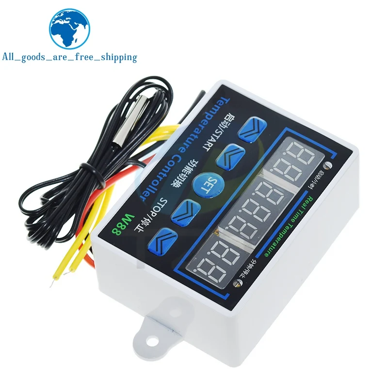 XH-W1411 W88 온도 조절기 LED 디지털 온도 컨트롤러 12V/220V 10A 스위치 온도계 스마트 온도 조절 장치 W1411