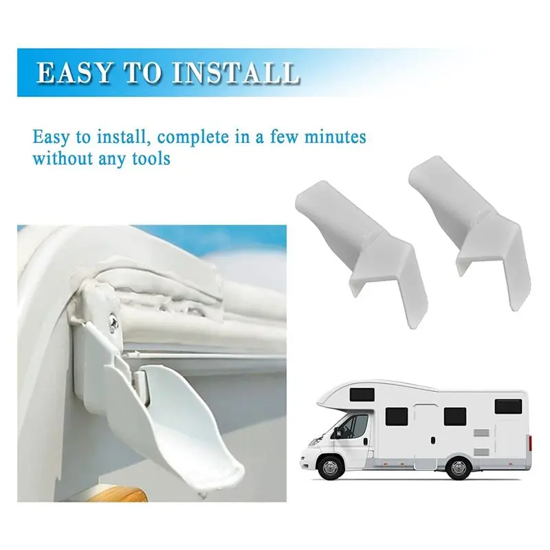 AUAU-8Pcs RV 거터 스파우트, 비 오는 날에도 RV 상단을 보호하는 흰색 빗물받이 확장 장치, 먼지와 검은 반점 감소