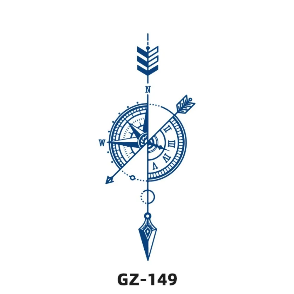 Waterproof Te1pc semporary Tattoo sticker semi-permanent long lasting  Compass arrow arm flash tatto fake tatoo for man women
