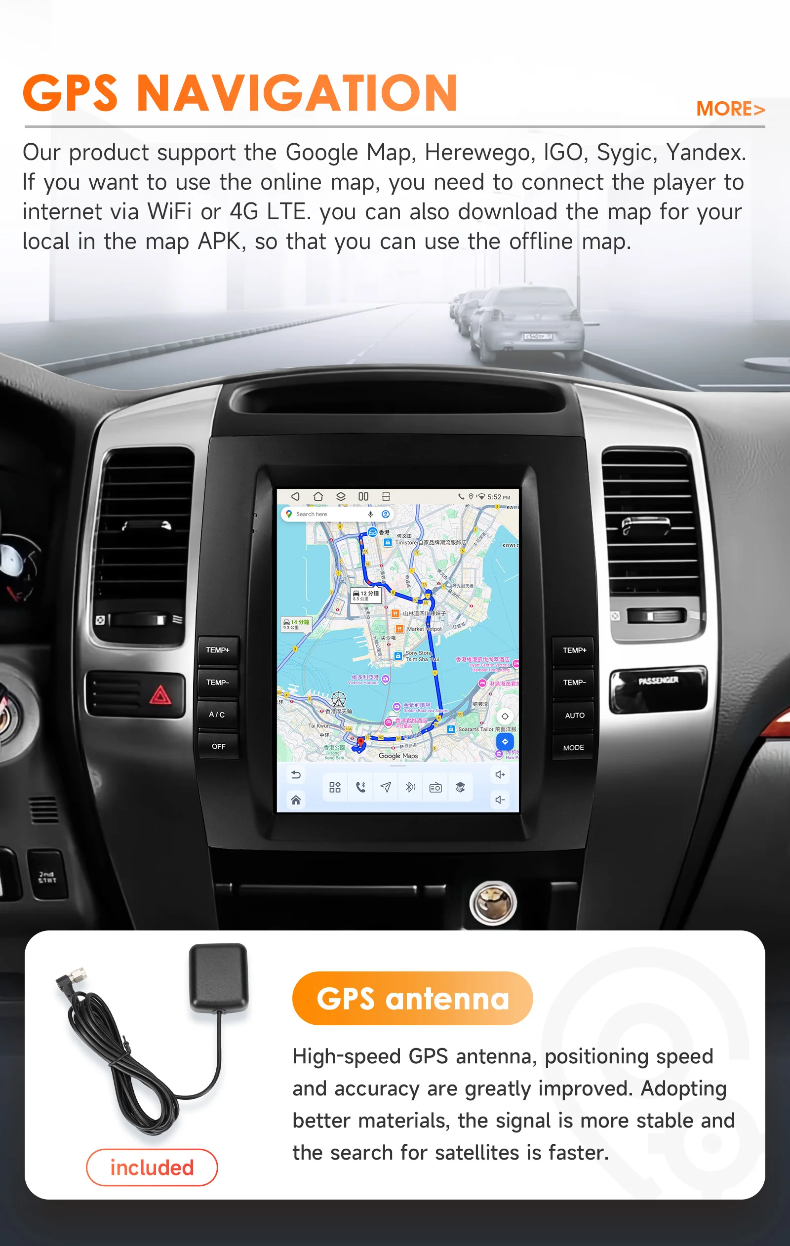9,7'' Auto-Radio-Multimediaplayer für Toyota Land Cruiser Prado 120 Lexus GX470 2002-2009 Auto-GPS Kabelloses Carplay 6115 Headunit – Detail 40