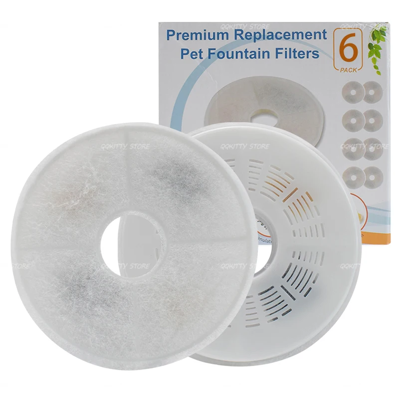 6 Filtros De Carbón De Repuesto Para Fuente Catit Flower Mini - Compatibles Con Fuentes Para Gatos Y Perros Pequeños