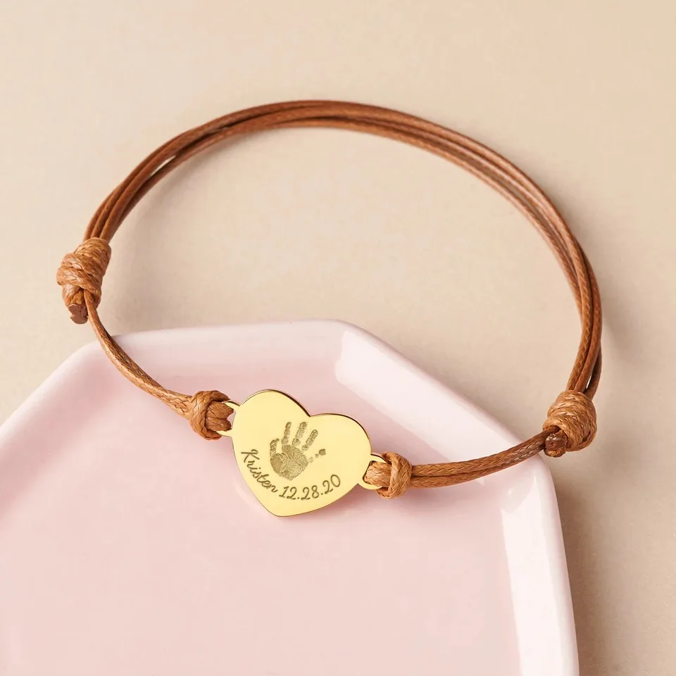 Bracciale Donna Con Ciondolo A Cuore E Iniziale A, In Acciaio Inossidabile 316L, Regolabile, Ipoallergenico, Regalo Per Mamma O Fidanzata - 2