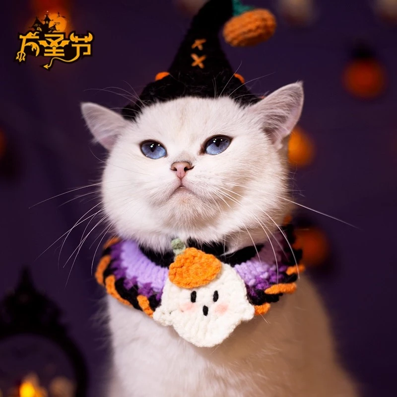 고양이 목걸이 액세서리 고양이 강아지 할로윈 의상 애완동물 옷 귀여운 애완동물 스카프 할로윈 장식 2026