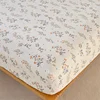 Floral Style Fitted Sheet Pure Cotton Bed Cover Skin-friendly Bed Sheets couvre lit Adults Kids Bed Linen (No Pillowcase) 3
