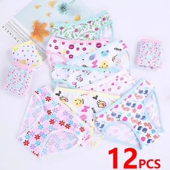 1/3/6/12 pezzi 100% mutandine di cotone set ragazze bambini slip corti biancheria intima per bambini mutande per bambini ragazza stampa mutandine carino nuovo 1