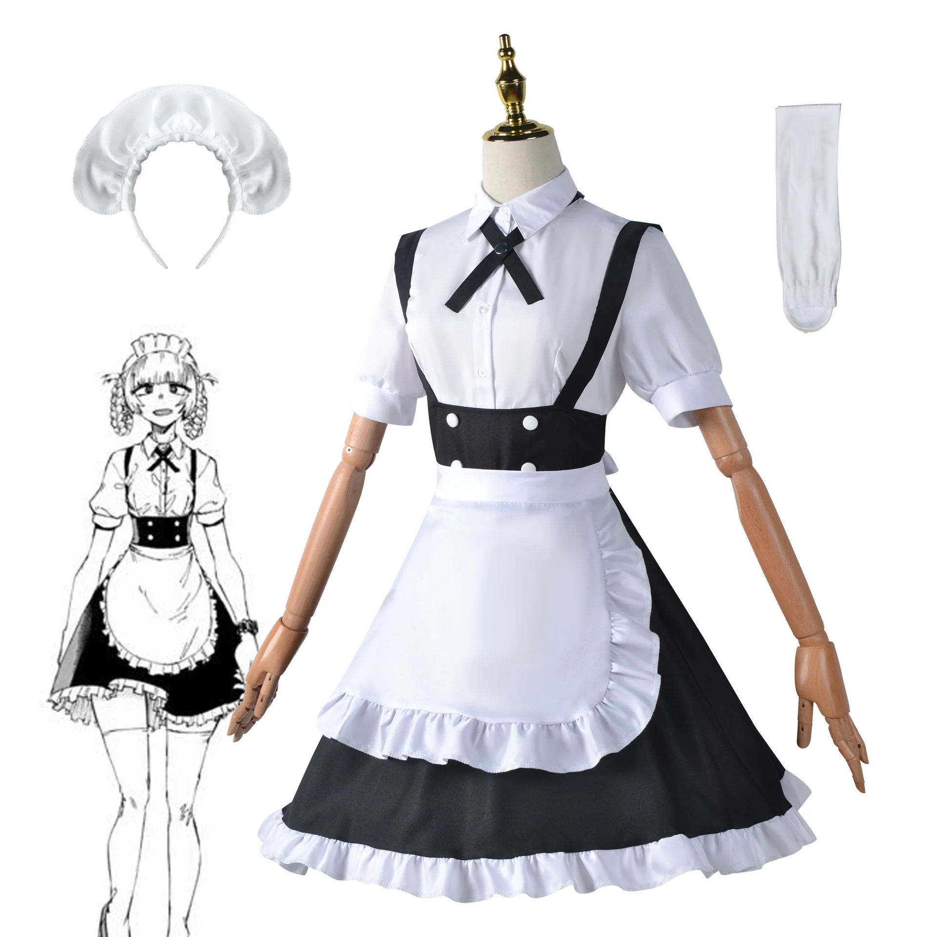 call of the night cosplay Nanakusa Nazuna anko Wigs anime nurse Yamori Kou jacket yofukashi no uta maid dress cosplay top shoes