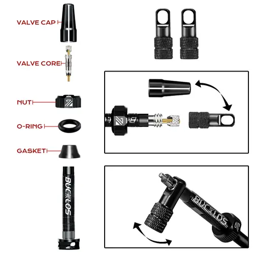 BUCKLOS 40/44/55/60/65/80/100mm Tubeless Valves Bike Aluminum Alloy Presta Nipples Removable Core Air Valve for Road MTB Bicycle - Image 4