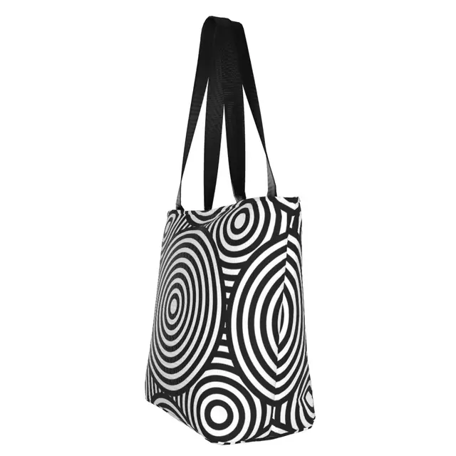 Abstract Line Print Shopping Bag: Versatile and Stylish