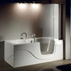 K-656 Walk-in Massage Tub With Glass Door, Freestanding Walk In Bathtub With Door, Whirlpool Bubble Corner Bathtub 1