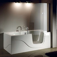 K-656 Walk-in Massage Tub With Glass Door, Freestanding Walk In Bathtub With Door, Whirlpool Bubble Corner Bathtub 1