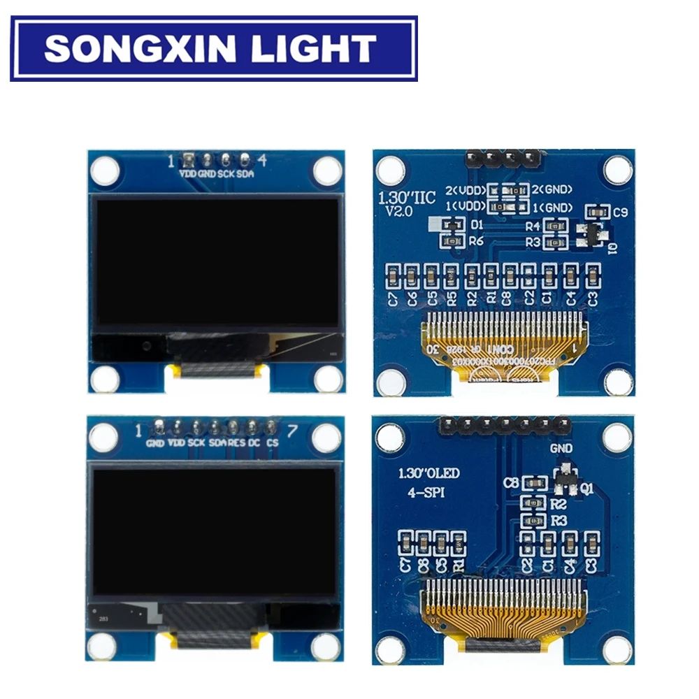 OLED Display Module 1.3" 128X64SPI/IIC I2C Communicate White/Blue Color