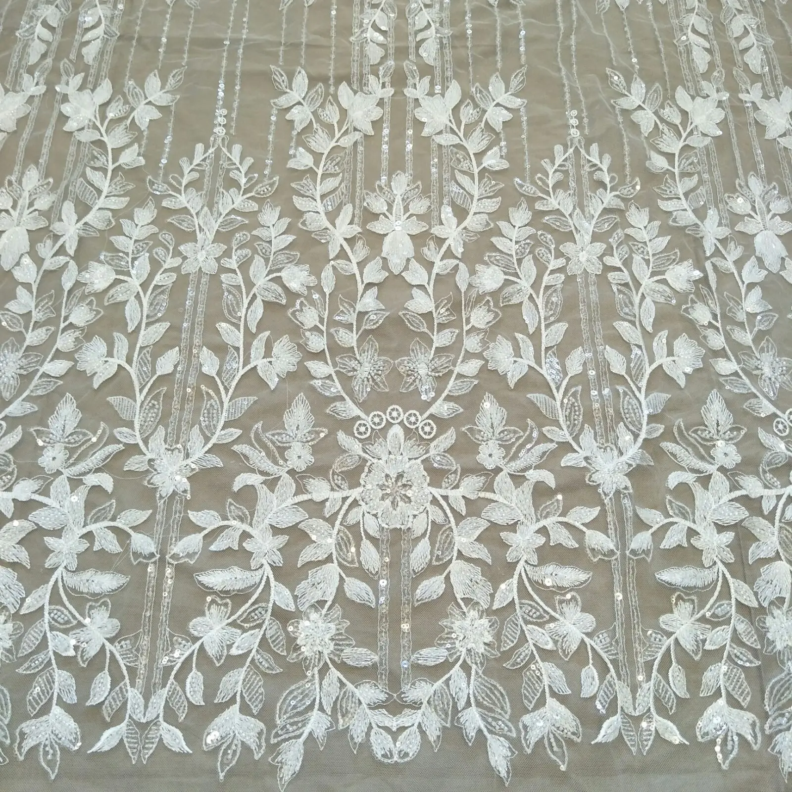 Nuovo Arrivo Zuhair Murad Perline Tessuto Di Pizzo 130Cm Tessuto Di Pizzo Wdith Venduto A Misura