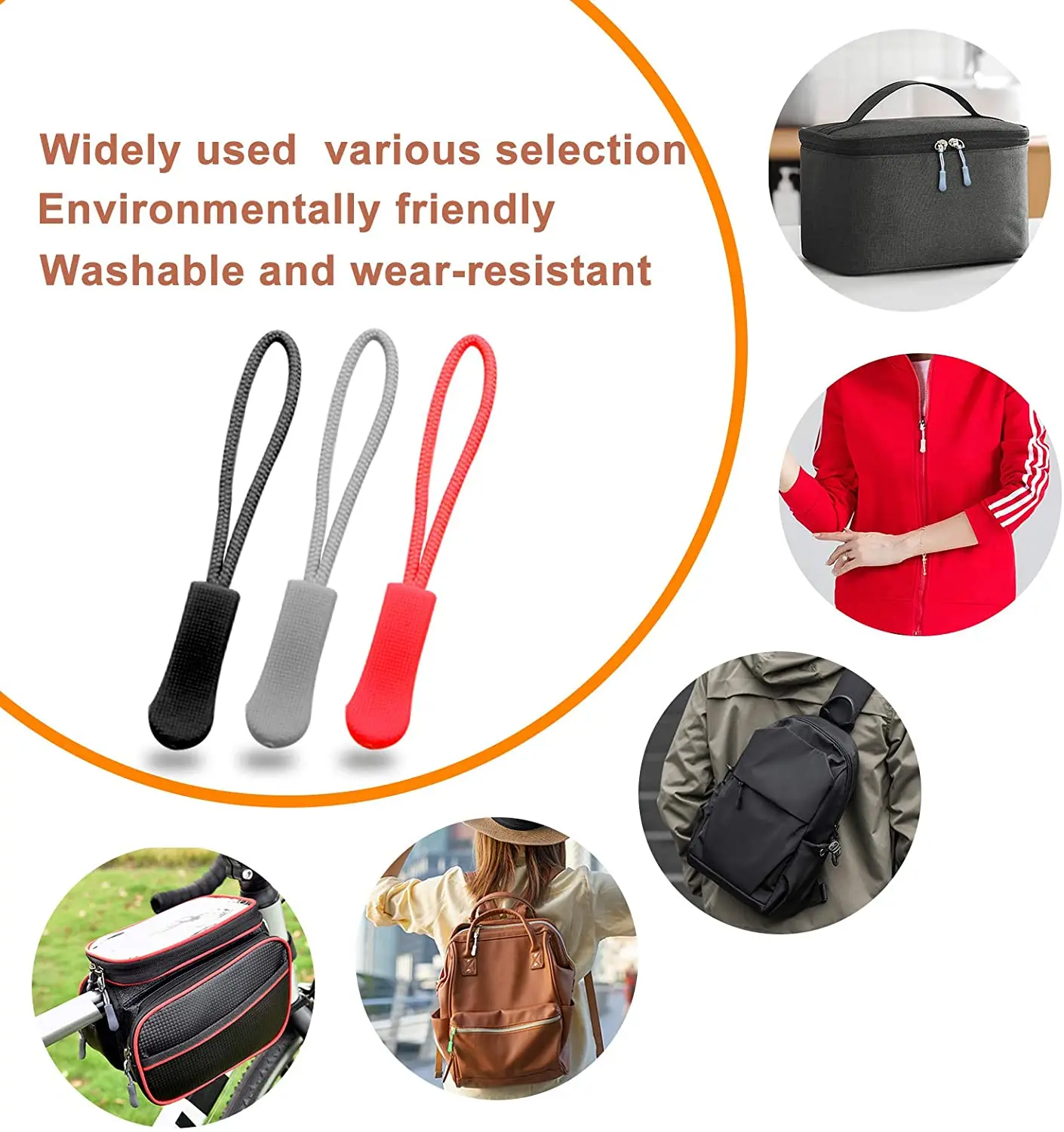 Zipper Pull Replacement Clips - Durable Zip Cord Repair