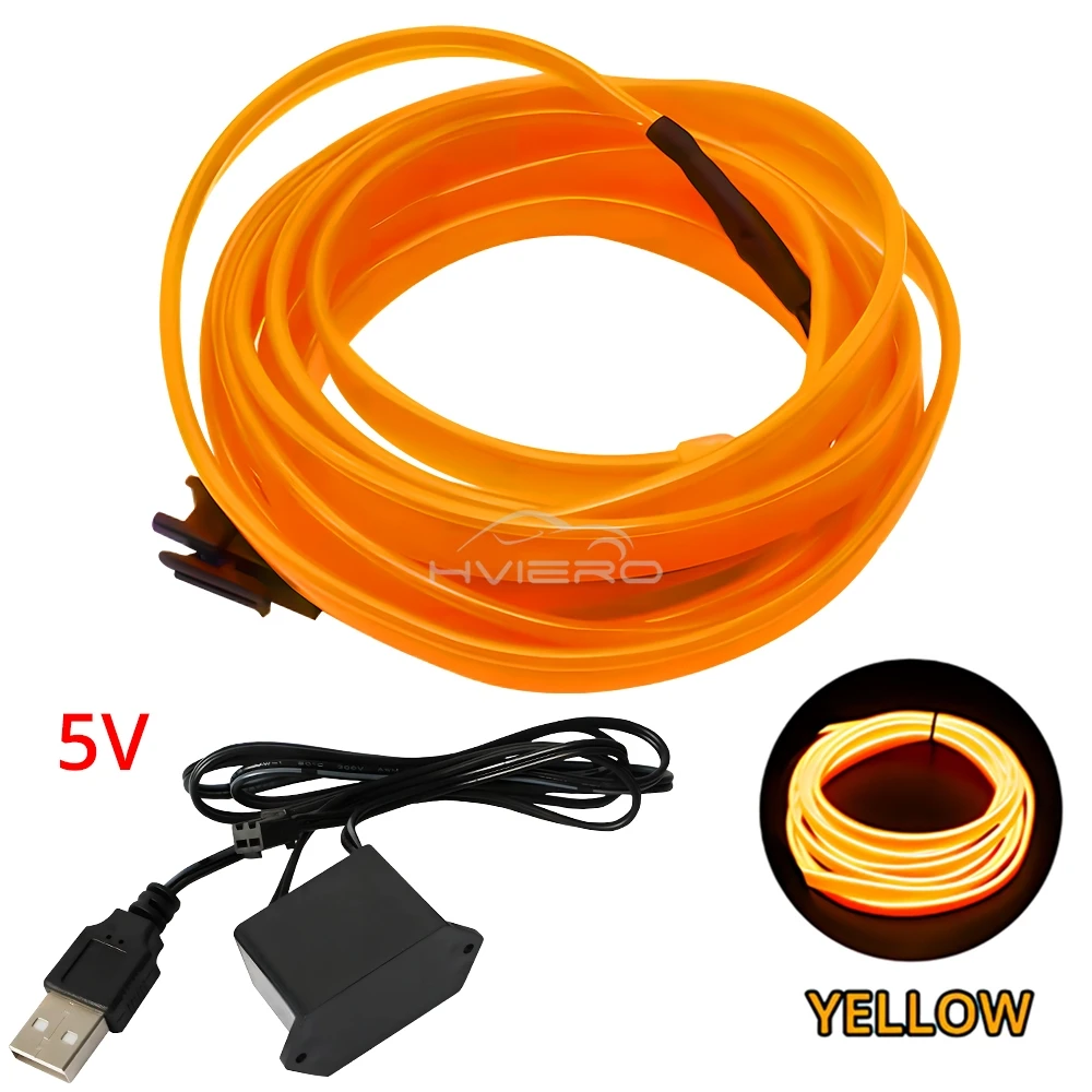 ตัวเลือกสินค้า สายไฟ LED ยืดหยุ่นตกแต่งภายในรถอัตโนมัติ USB
