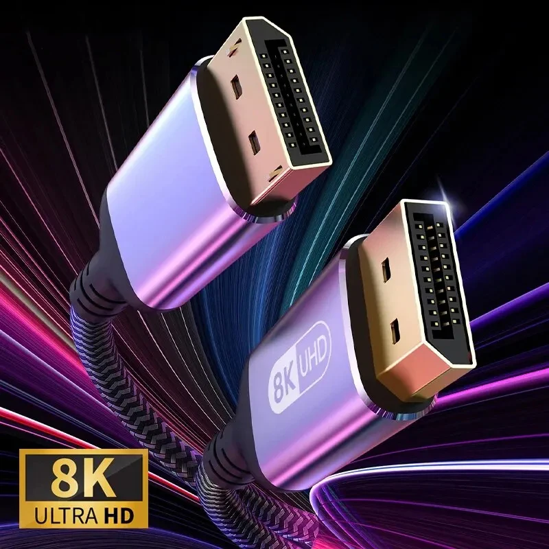 Cavo Displayport 8K 1.4 4K 2K Dp 2.0 Dp Cavo Video/Monitor Dp A Dp 8K @ 120Hz 4K @ 240Hz 2K @ 240Hz Per Monitor Da Gioco Hdtv Box