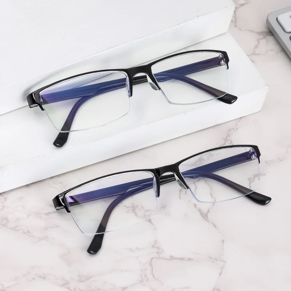 Anti-blue Ray Lesebrille Männer Frauen Hohe Qualität Halb-rahmen Dioptrien Brille Geschäfts Männlichen Presbyopie Brillen + 1.0 ~ + 4,0 – Detail 3