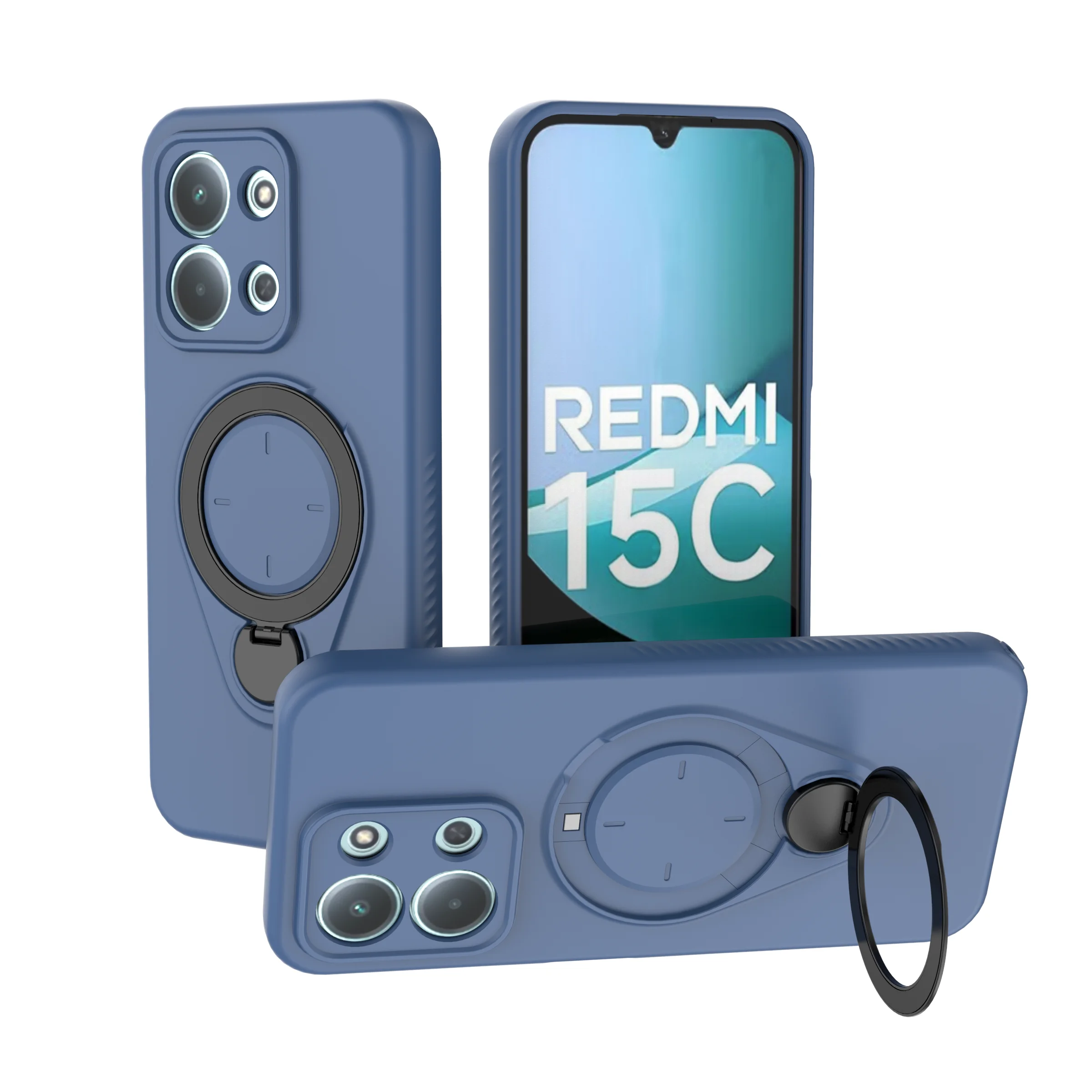 Rotating Magnetic Stand Phone Case with Wireless Charging and Shockproof Armor Protection