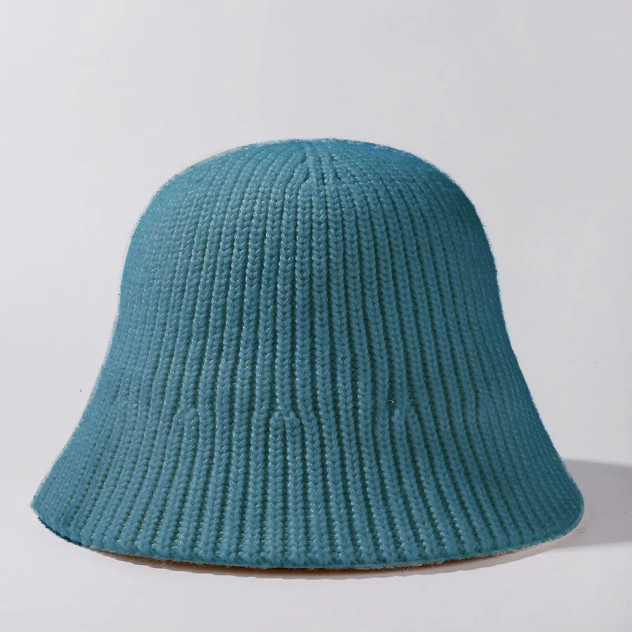 

Bucket Hat Women Winter Knitted Wool Solid Color Thick Warm Beanies Cap Casual Simple Kpop Gorro Ladies Hats Female New 2023