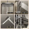Piano Keys Shower System Set Bathroom Shower Set Gray Black Bathtub Hot and Cold Shower Faucet LED Digital Copper Tap Shower Set 2