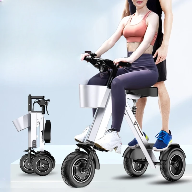 

Two person intelligent folding , small and lightweight mini three wheeled scooter X