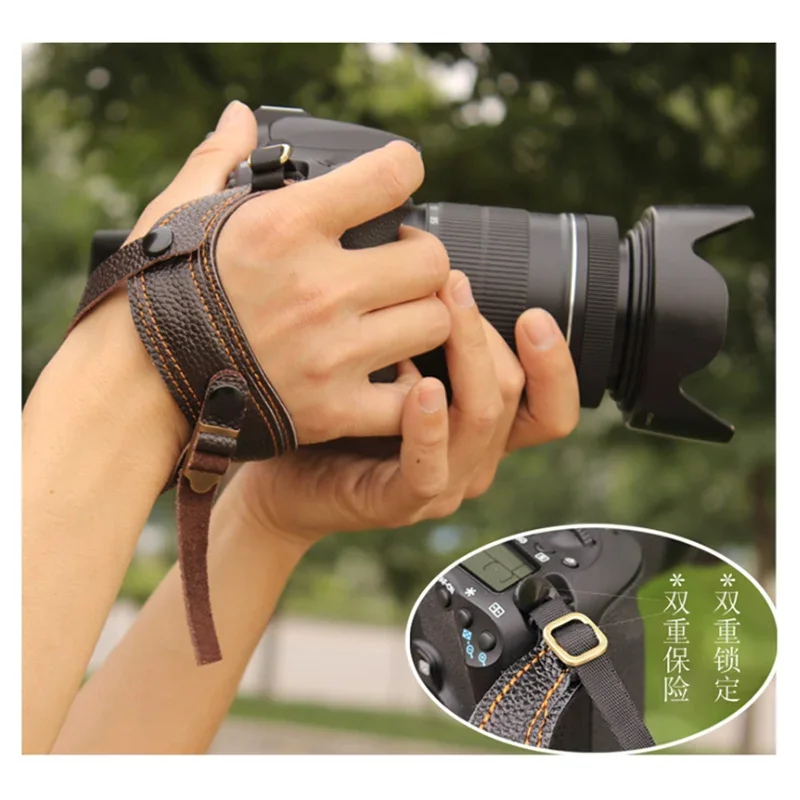 Cinturino Da Polso In Pelle Micro Fibra Per Fotocamera In Vera Pelle Dslr Cinturini Per Cintura A Mano Per Canon Sony Nikon Pentax Leica Panasonic