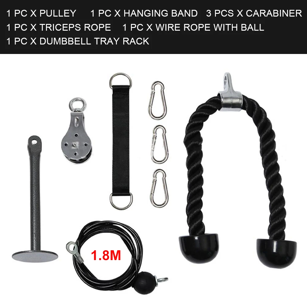 

Arm Biceps Triceps Travel Home Gym Ttachment System Steel Non Slip Portable Fitness DIY Pulley Cable Machine Silent Lifting