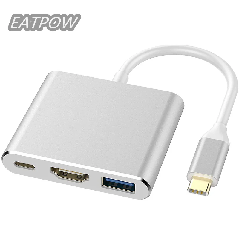 EATPOW Type-C To USB3.0 multiport dock station with hd-mi+usb3.0+pd power delivery charger Type -C To Usb 3.0 Hub for Laptop PC