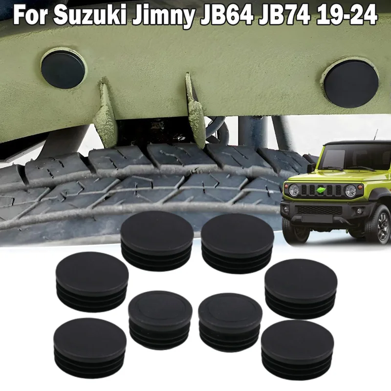 Tail Pipe Cover 8pcs Girder Tube Frame Hole Cover ABS Waterproof Classis Plugs Tube Hole Caps Cover for Suzuki Jimny Serria JB64 JB74