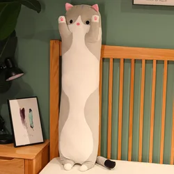 Charming Soft Long Cat Plush Toy - Cozy Nap Pillow & Home Decor - 130CM (Grey)