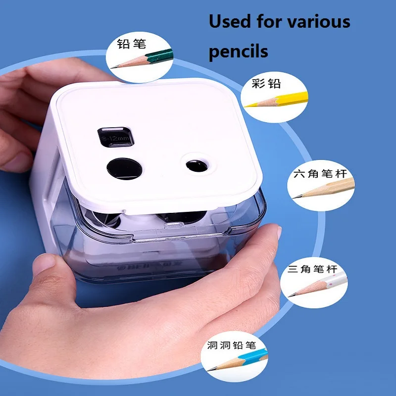 Beifa School Electric Pencil Sharpener Stationery 연필깎이 точилка для карандашей USB Dual Power Supply Double Hole Student Supplies images - 6