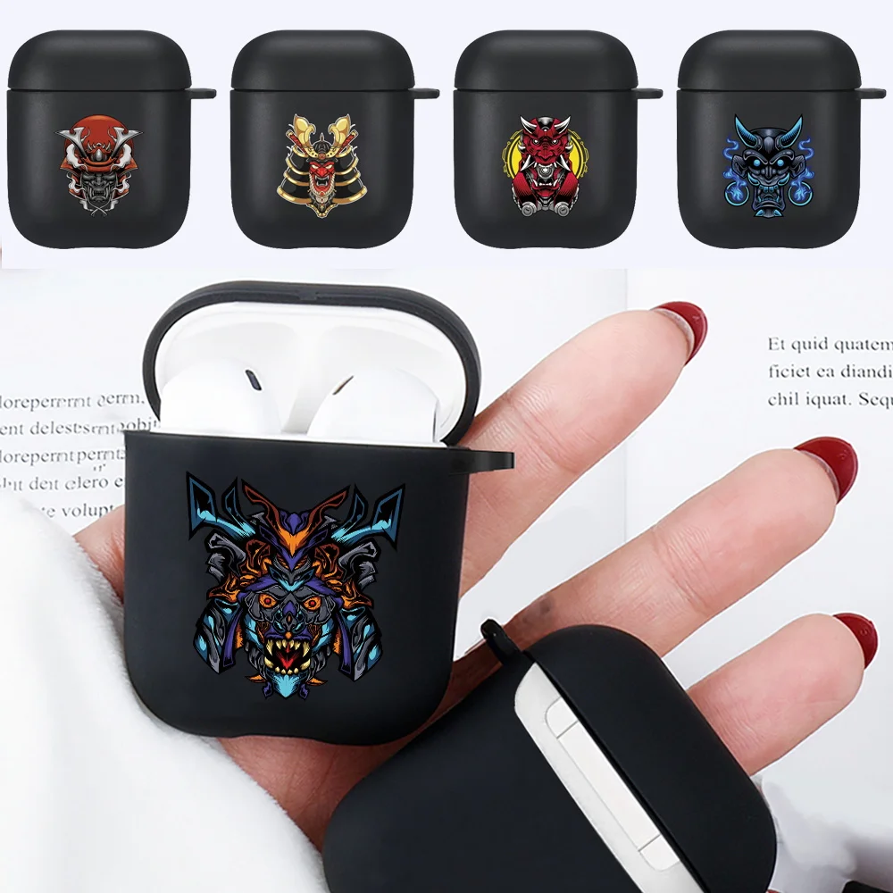 Earphone Case For Apple Airpods 1St / 2Nd Generation Anti-Drop Monster Print Wireless Bluetooth Headphone Black Silicone Cover