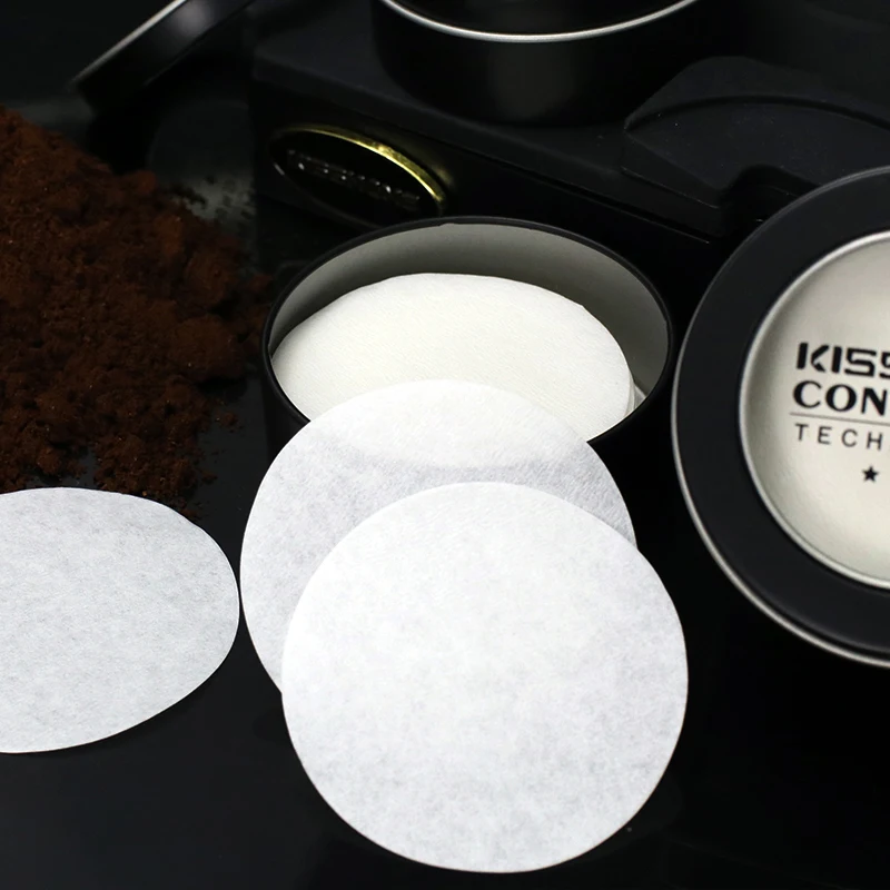 Kaffeefilterpapier 51 mm 53 mm 58 mm Einweg-Sekundärwasserfilterpapier mit Aufbewahrungsbehälter Espresso Barista Zubehör – Detail 8