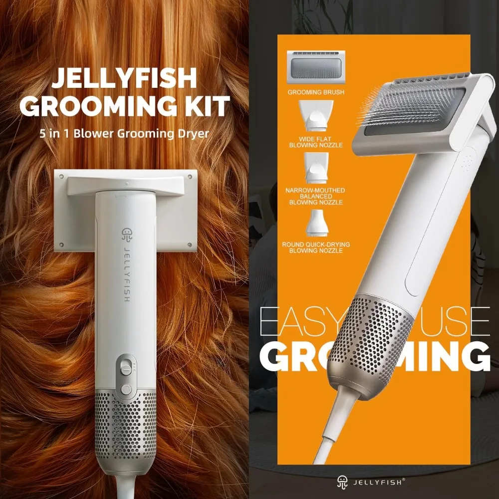 2-in-1 Grooming kit for pet dog hair dryer and professional grooming brush, handheld portable High speed force blower 1