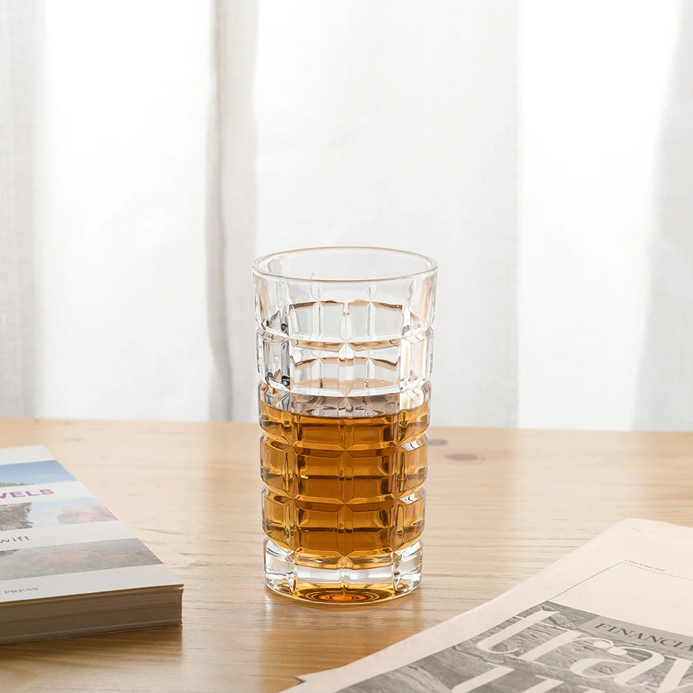 NOVARE 4pcs 11.5oz Highball Glass Premium Whiskey Glass Drink Cup Party Supplies Suitable for Gift Giving